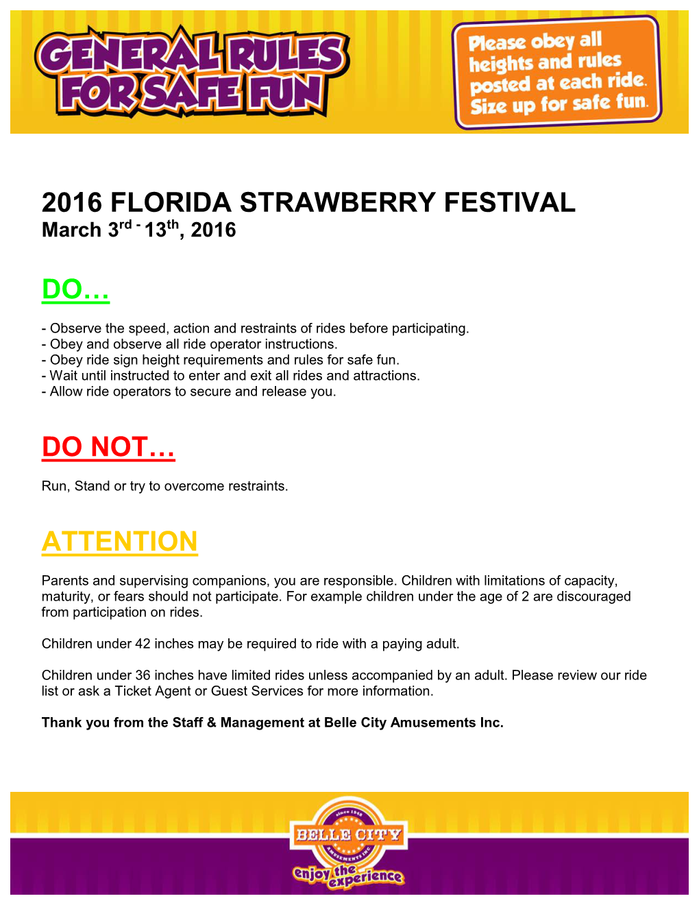 2016 FLORIDA STRAWBERRY FESTIVAL March 3Rd - 13Th, 2016