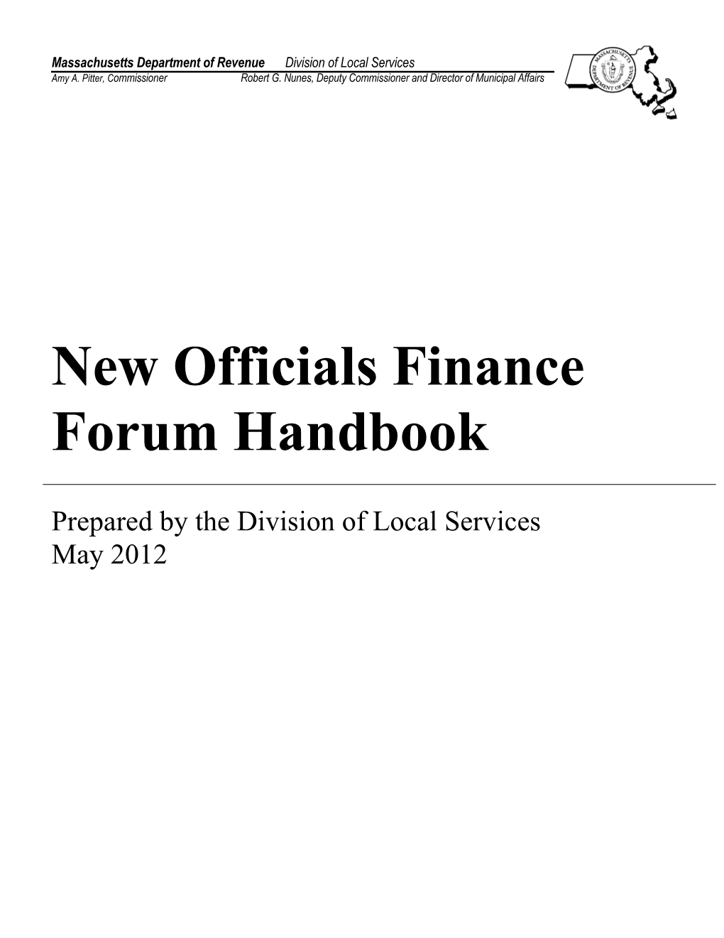 New Officials Finance Forum Handbook