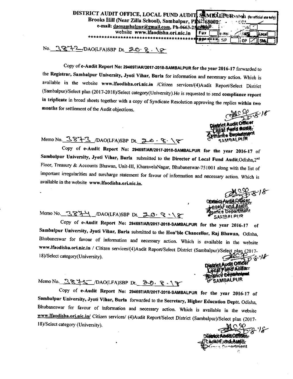 Report in Triplicate in Broad Sheets Together with a Copy of Syndicate Resolution Approving the Replies Within Two Months for Settlement of the Audit Objections