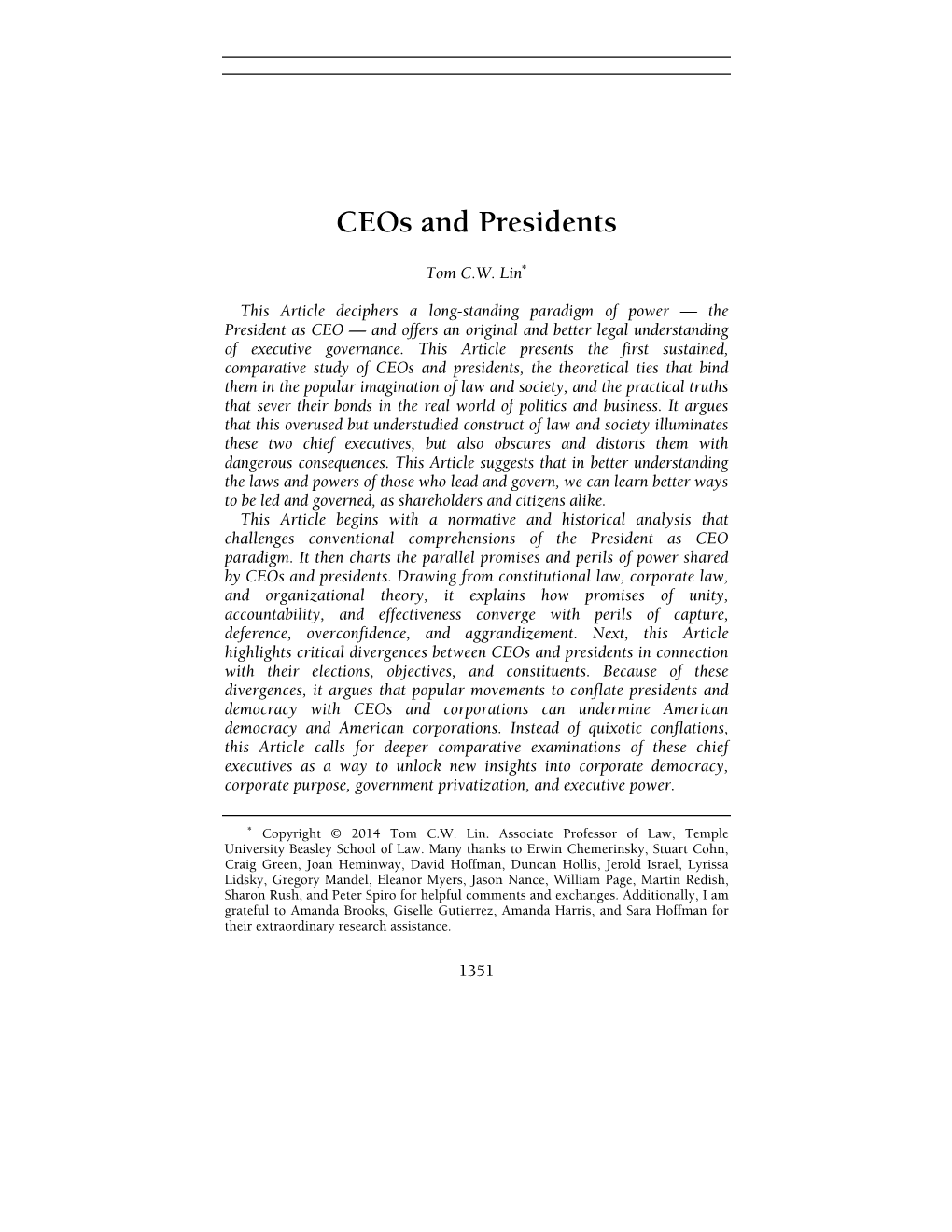 Ceos and Presidents