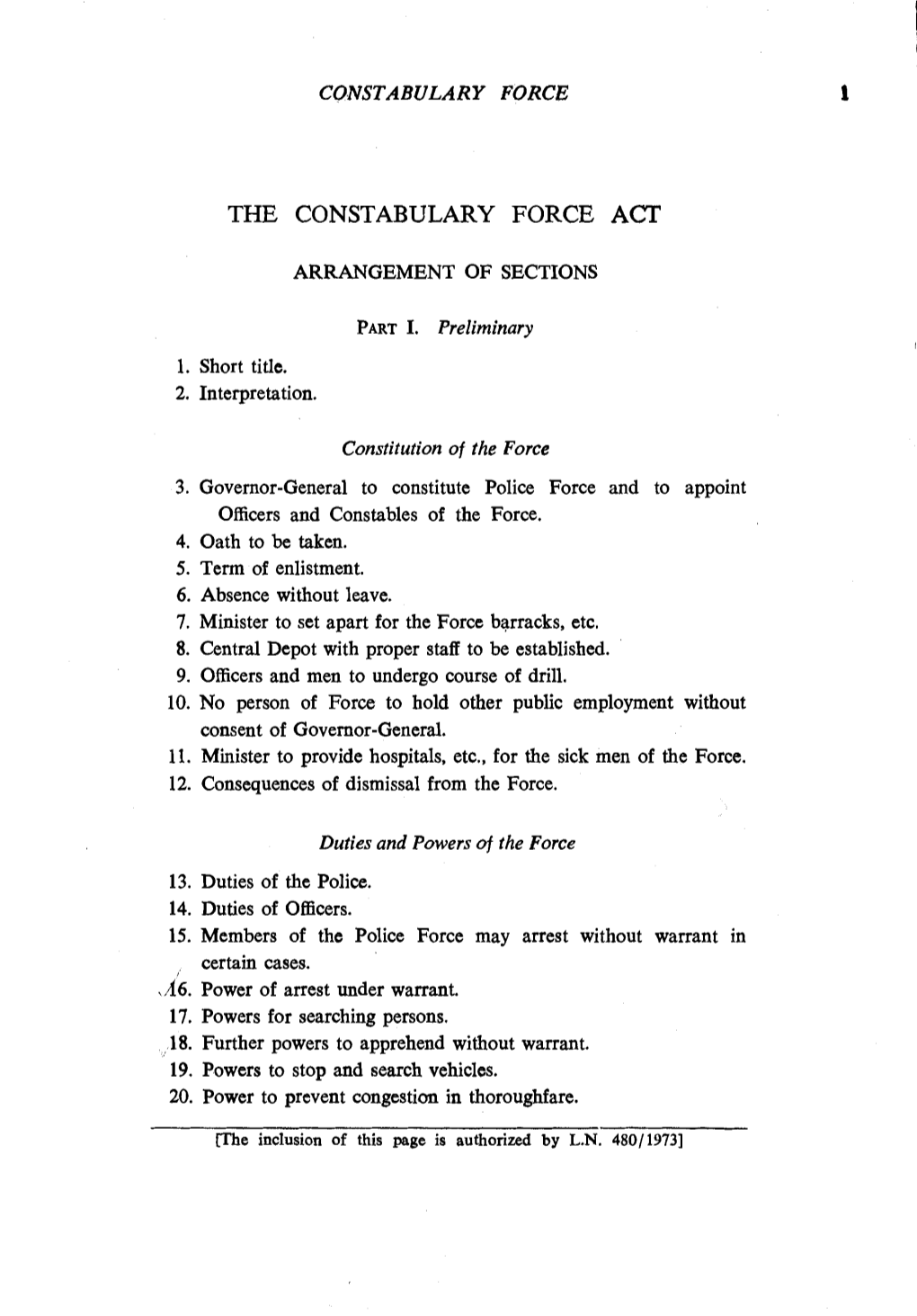 The Constabulary Force Act