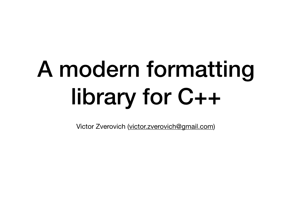 Formatting Library for C++