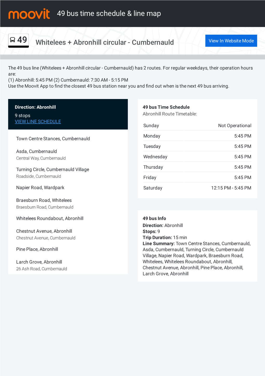 49 Bus Time Schedule & Line Route