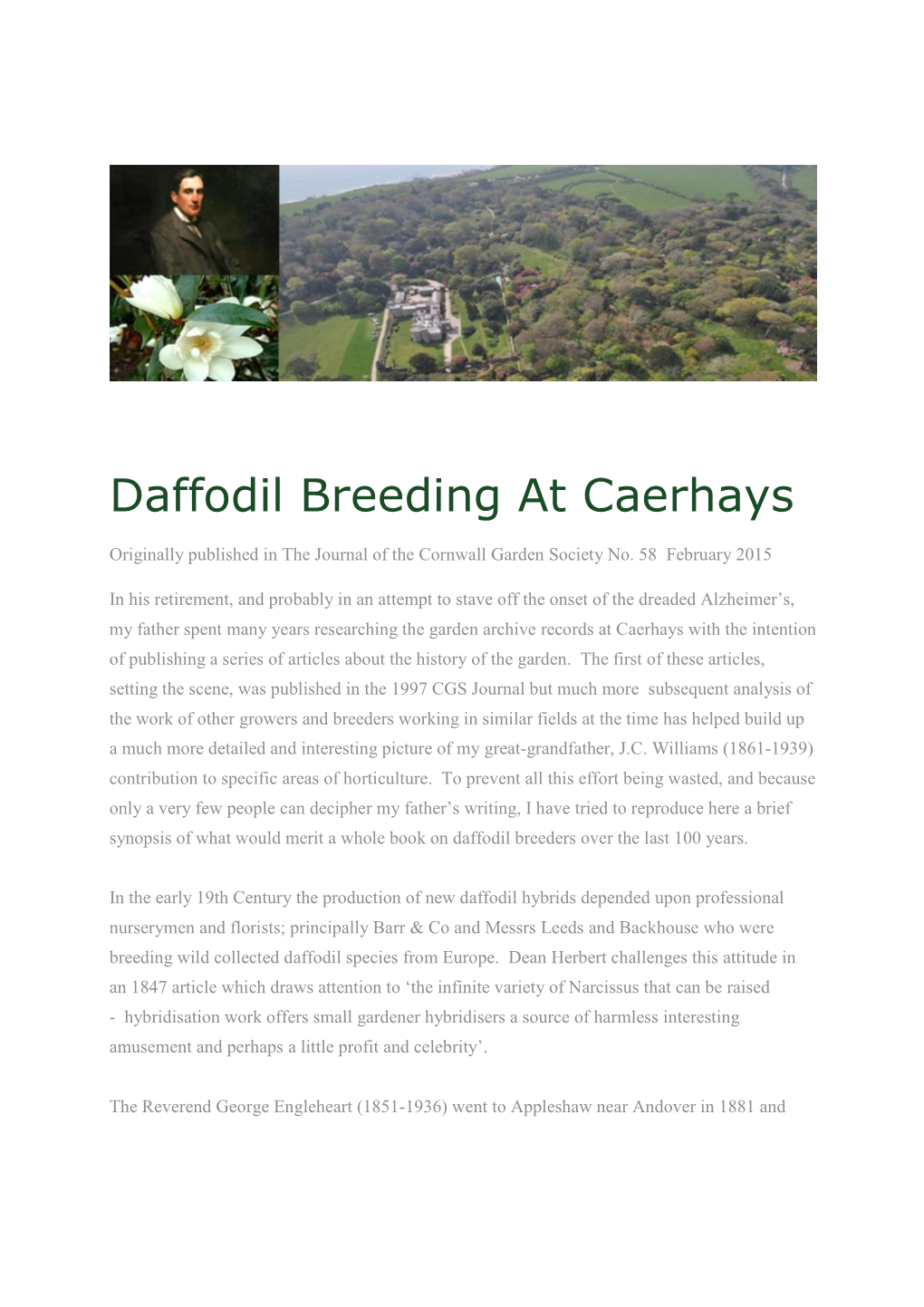 Daffodil Breeding at Caerhays