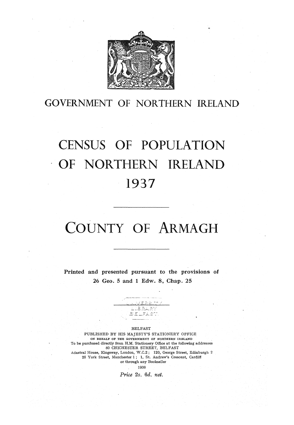 1937 Census County Armagh Report