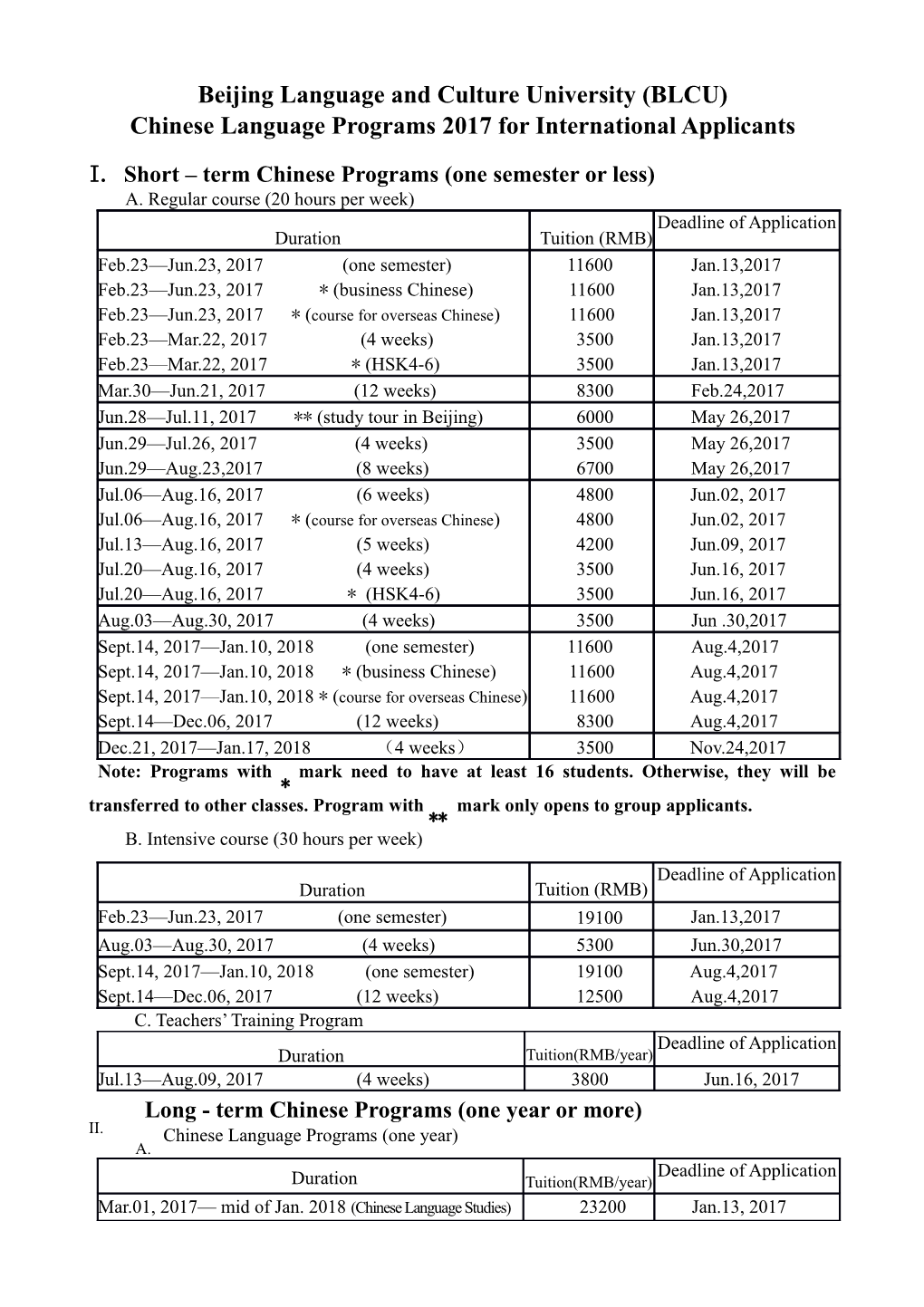 Chinese Language Programs 2011