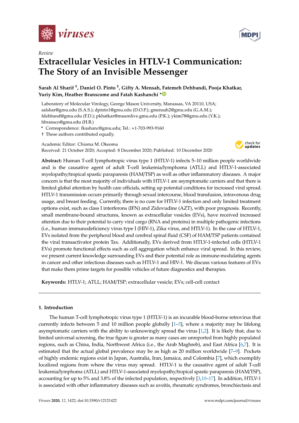 Extracellular Vesicles in HTLV-1 Communication: the Story of an Invisible Messenger