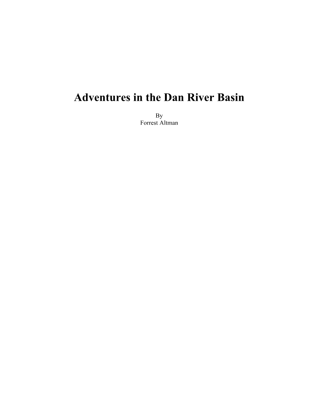 Adventures in the Dan River Basin