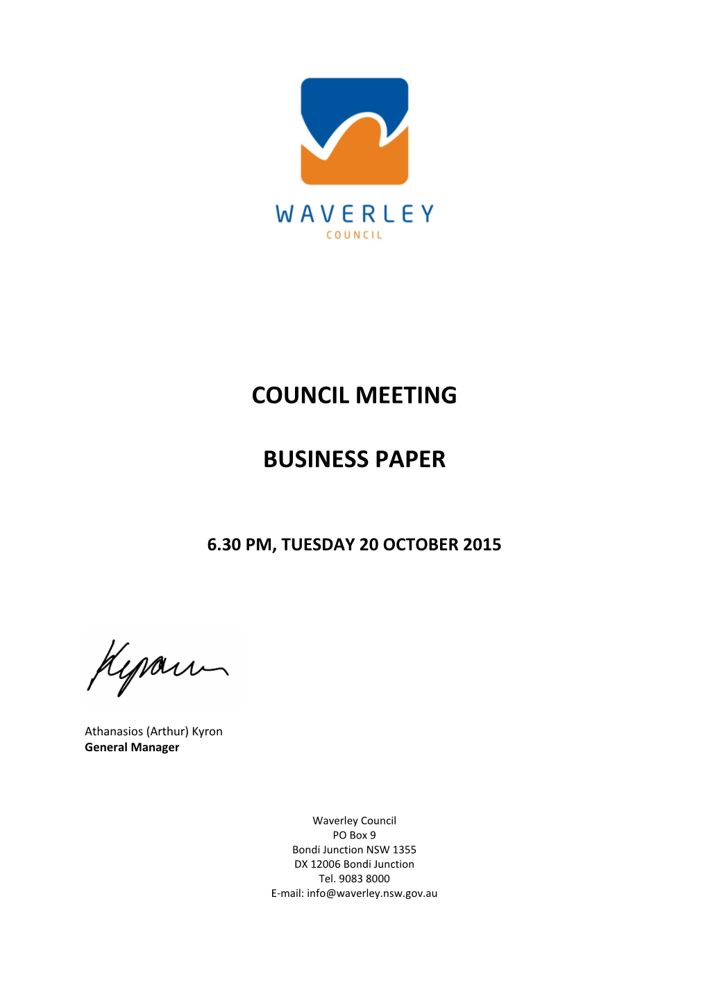 Council Meeting Business Paper