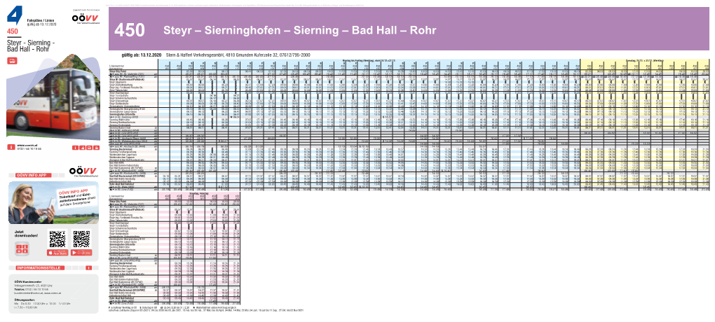 450 Steyr – Sierninghofen – Sierning – Bad Hall – Rohr