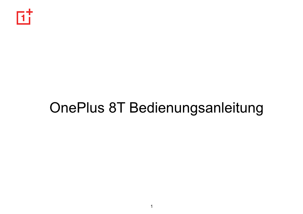 Oneplus 8T Bedienungsanleitung