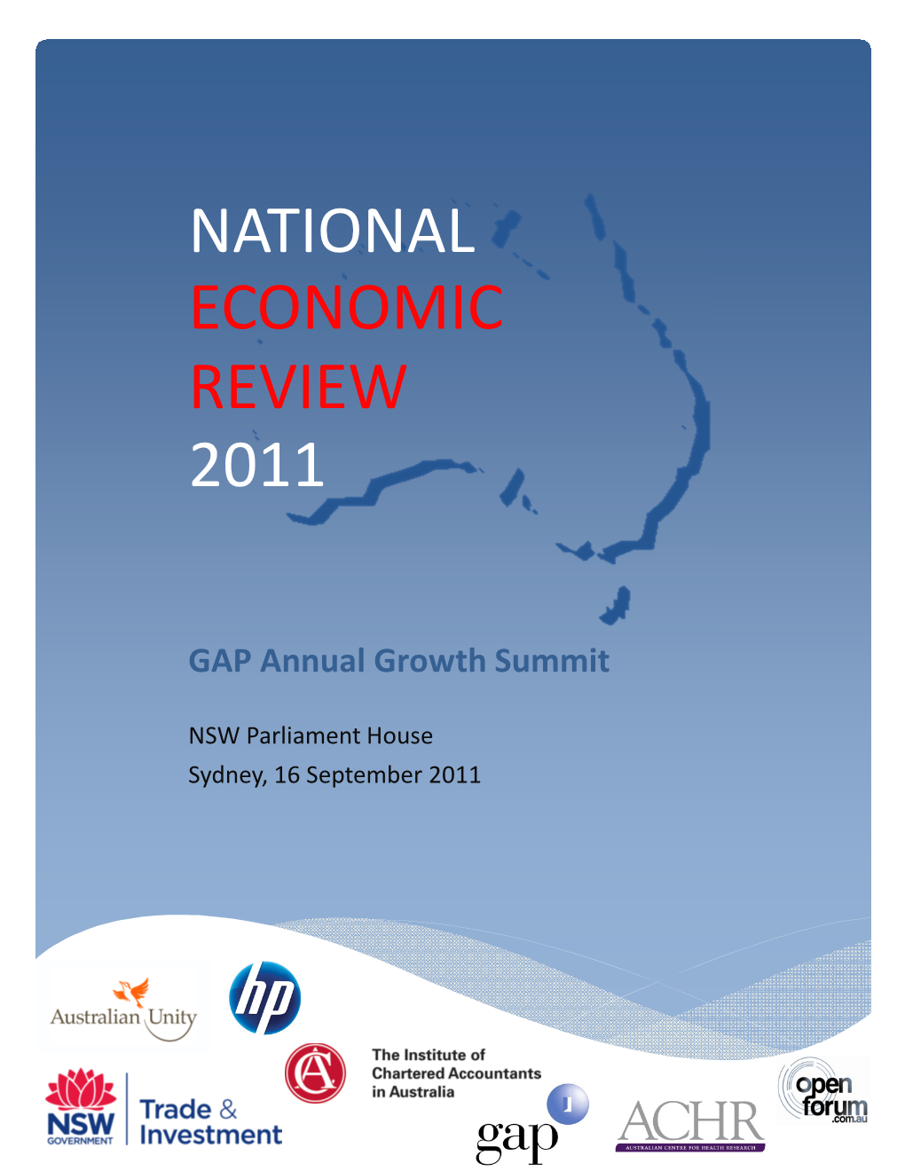 2011 National Economic Review 2011 Report of Proceedings