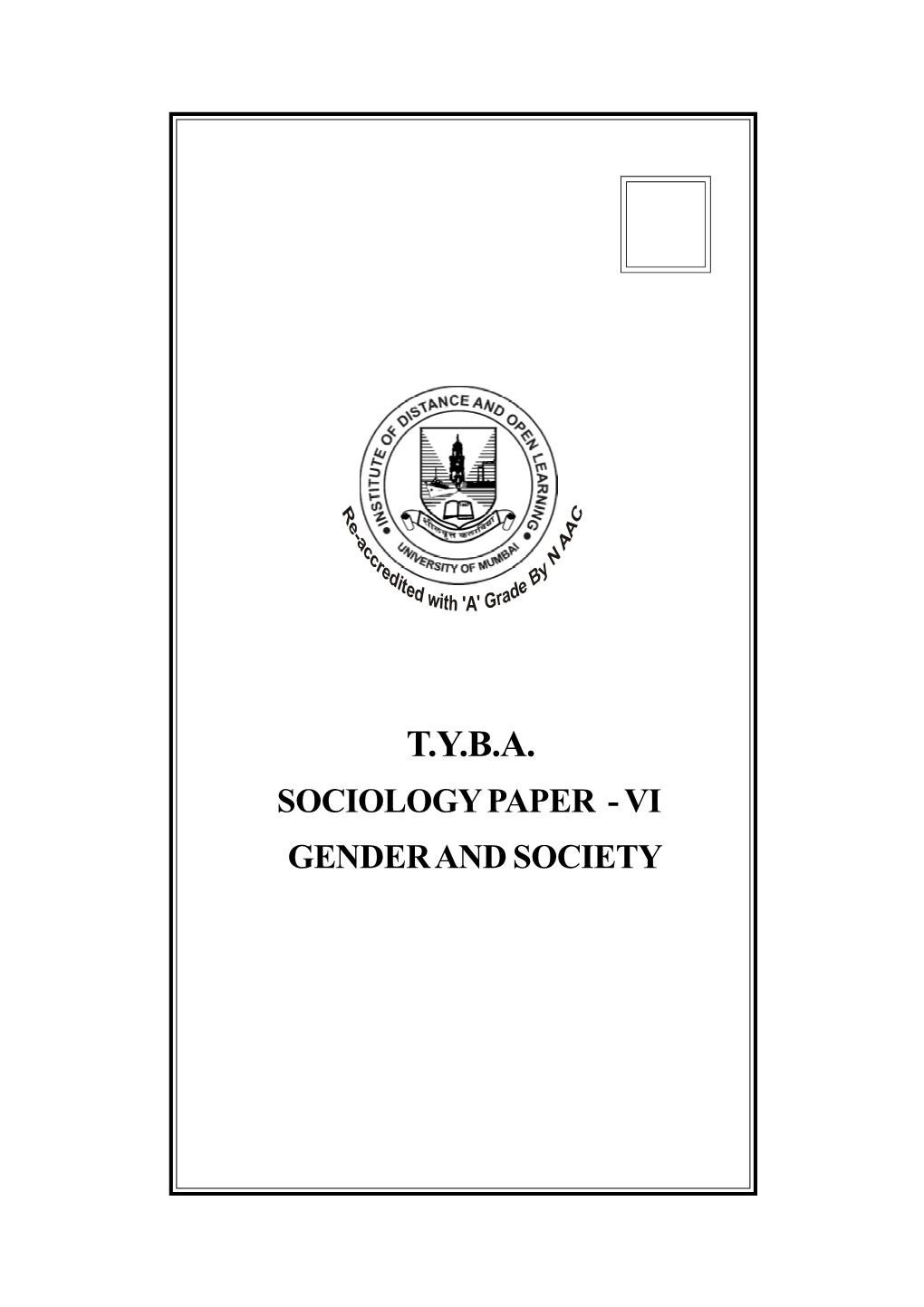 Sociology-TYBA-Paper 6-Gender & Society