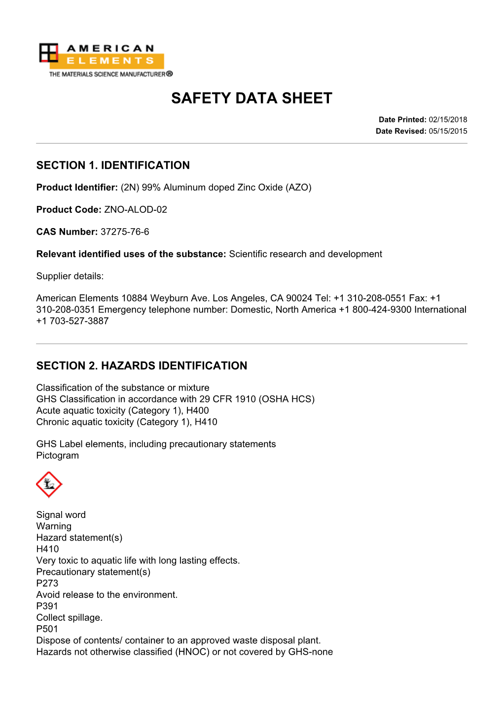 Safety Data Sheet