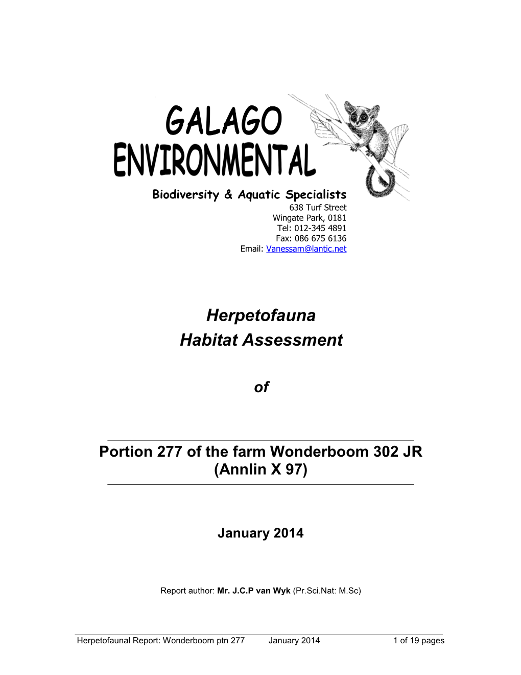 Herpetofauna Habitat Assessment