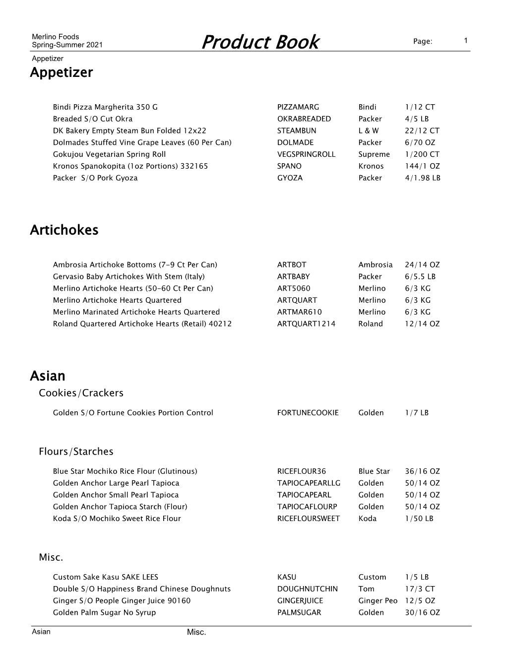 Merlino Foods Product Book 2021