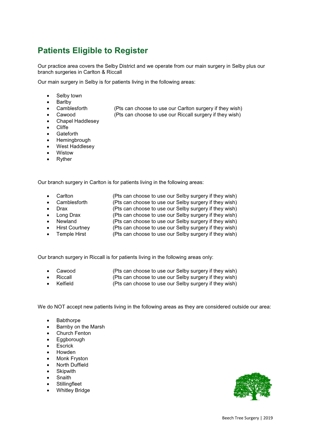 Patients Eligible to Register