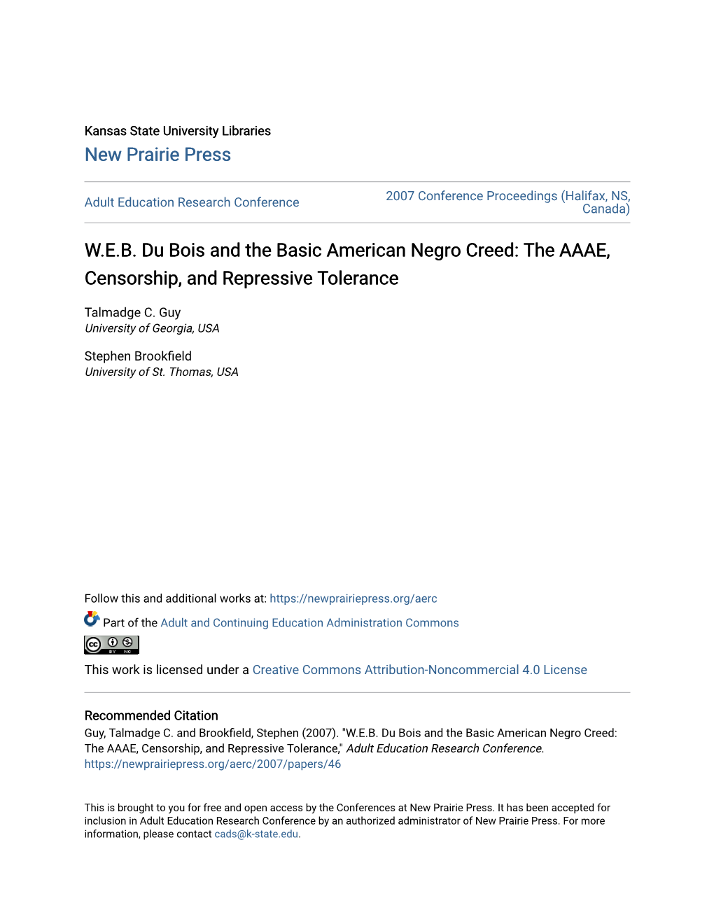 WEB Du Bois and the Basic American Negro Creed