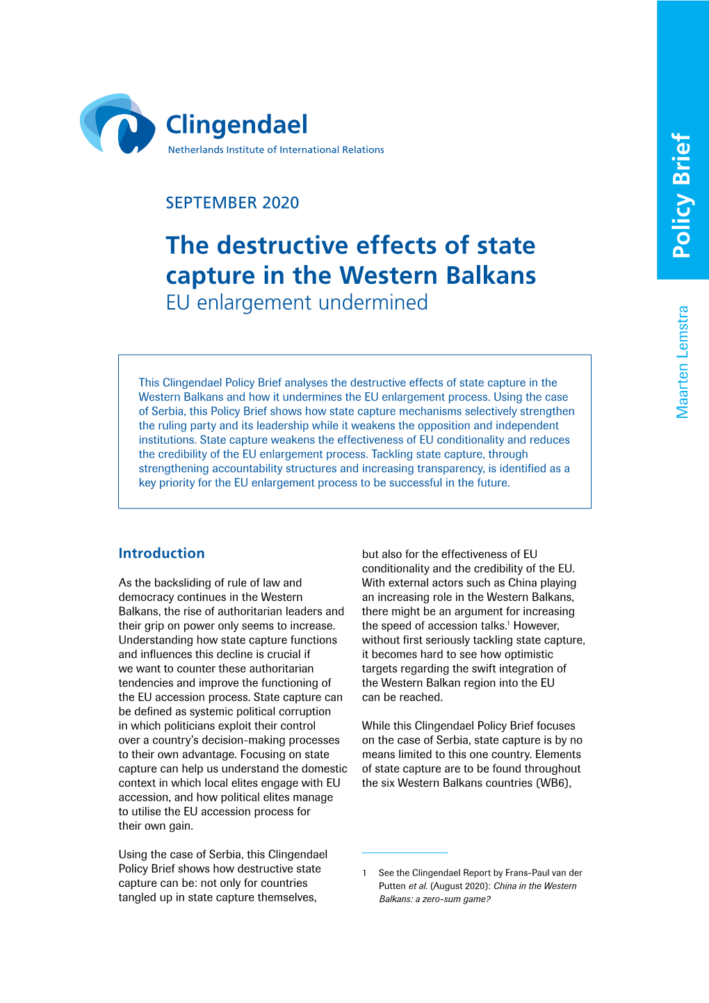 The Destructive Effects of State Capture in the Western Balkans