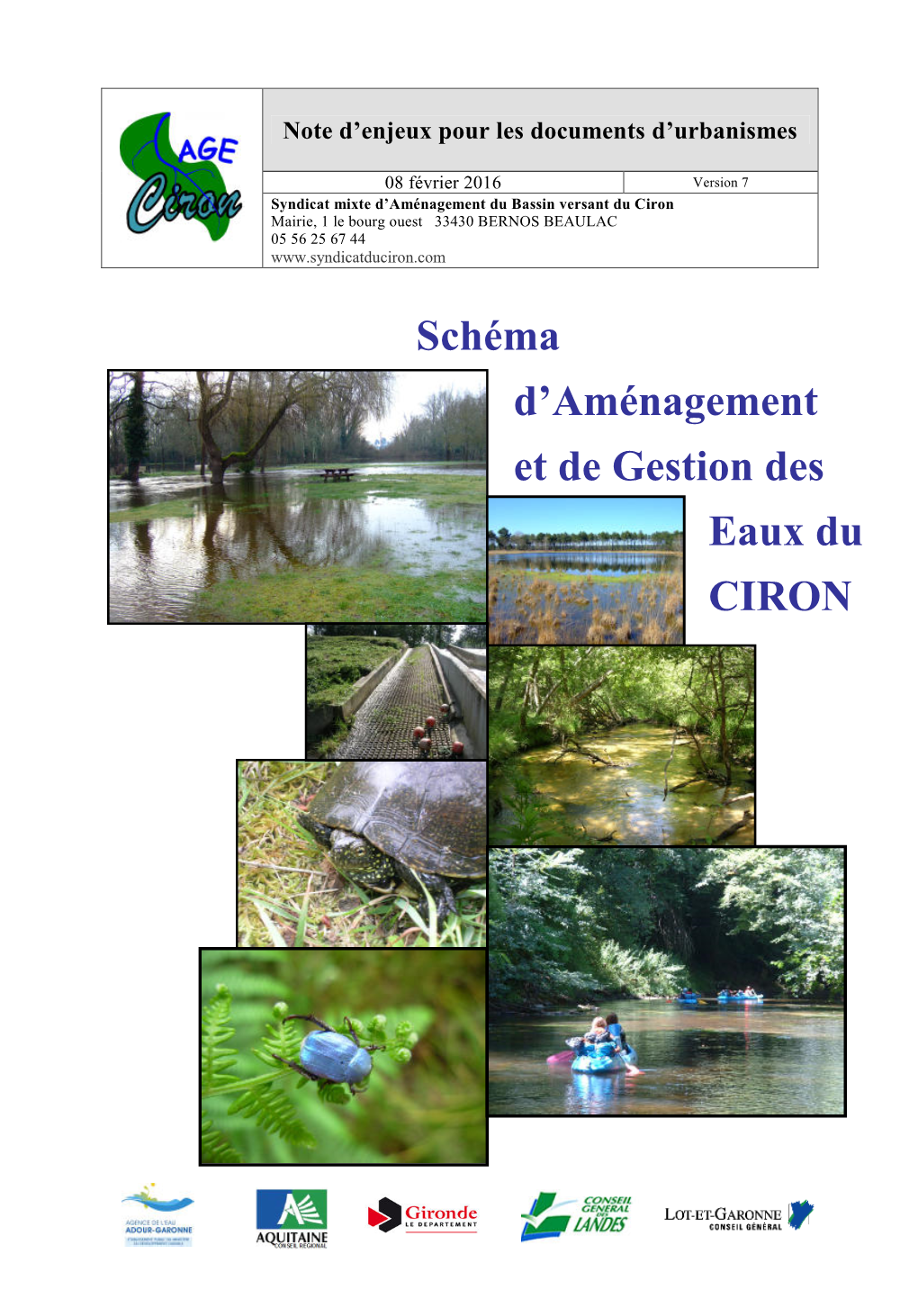 Schéma D'aménagement Et De Gestion Des Eaux Du CIRON