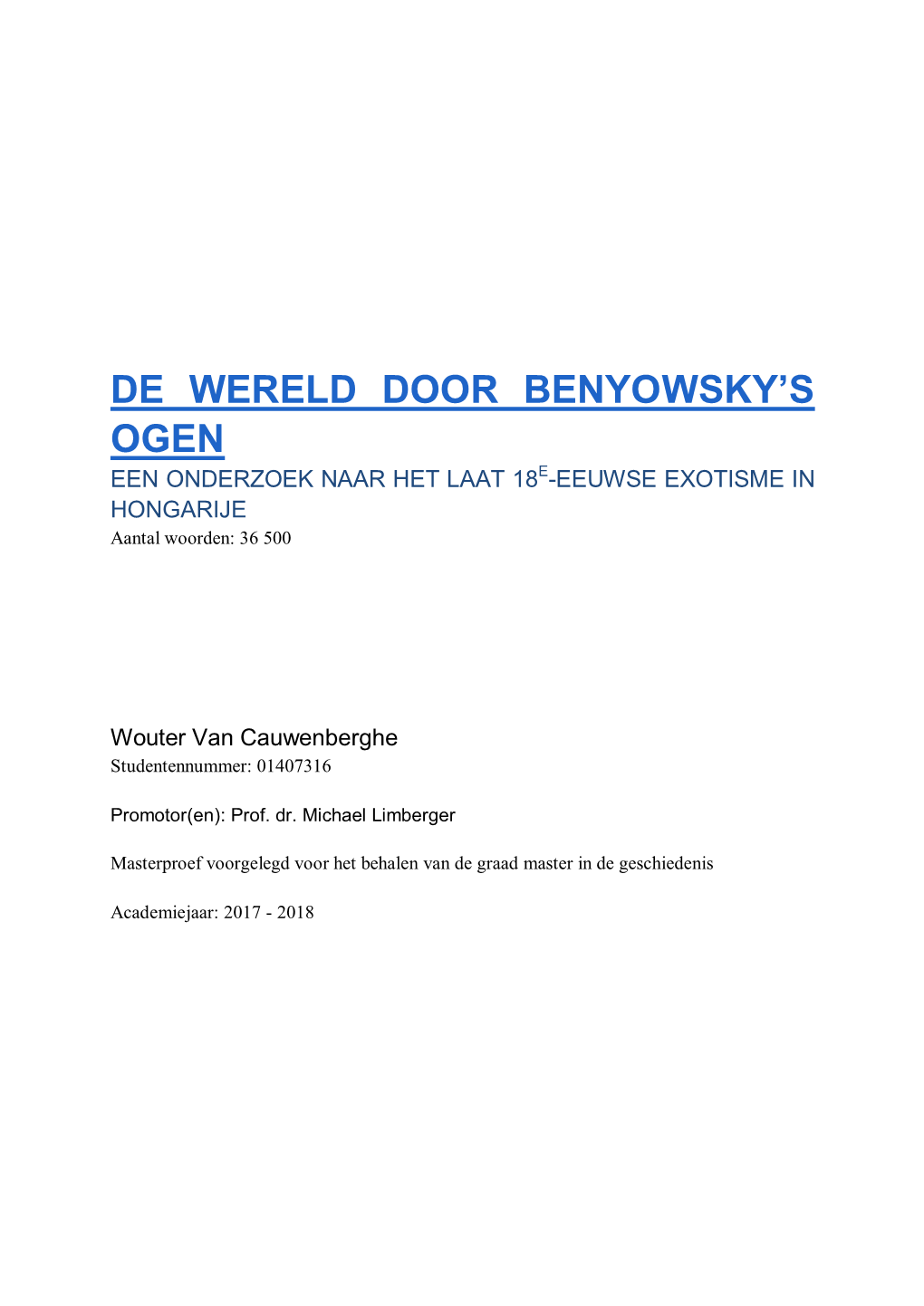 De Wereld Door Benyowsky's Ogen