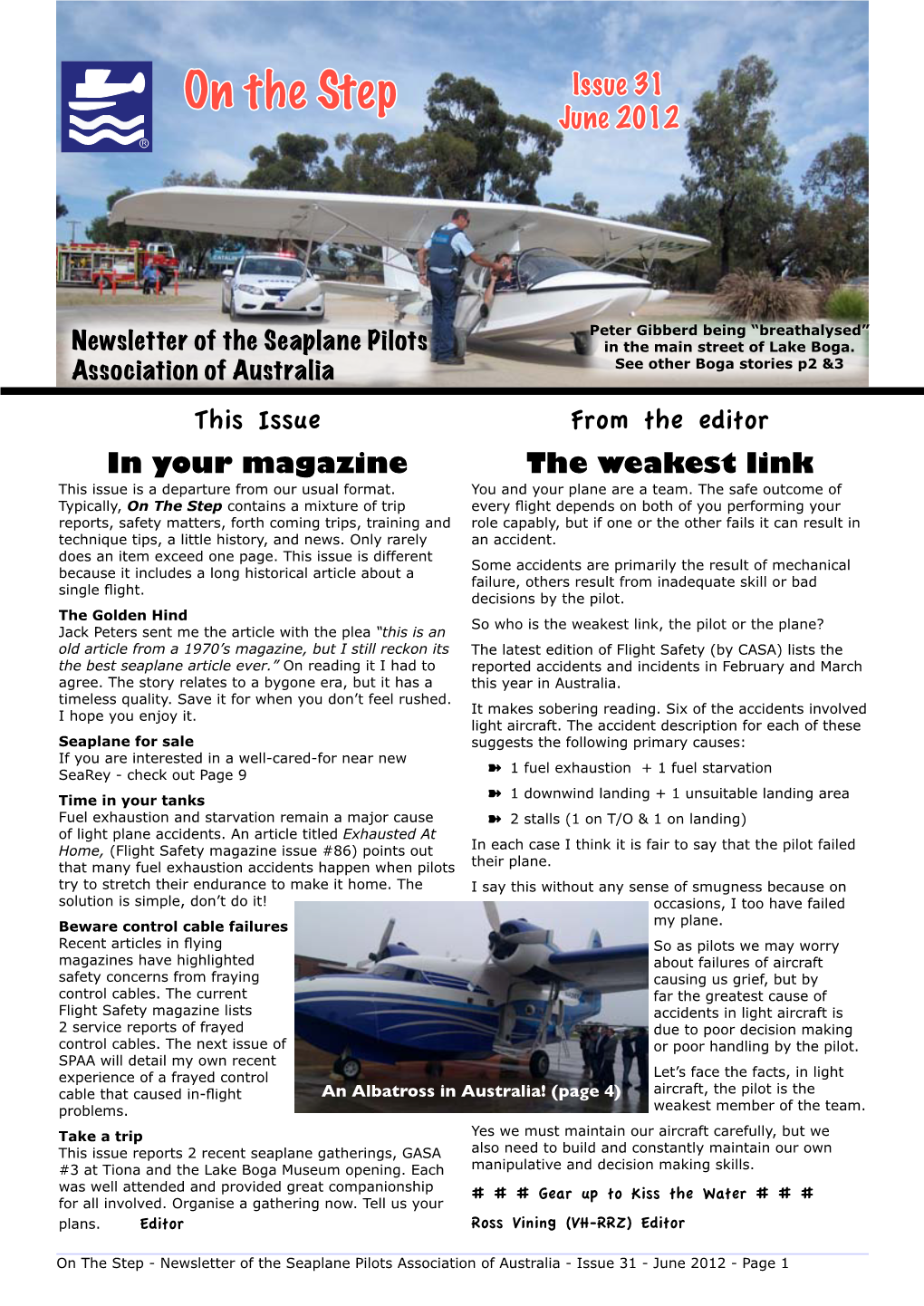 On the Step Issue 31 June 2012 R Seaplane Pilots Association Australia