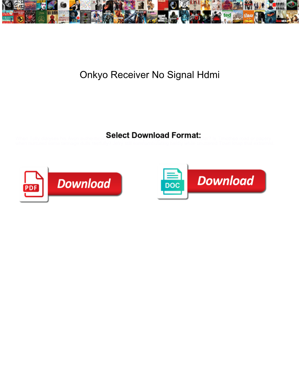 Onkyo Receiver No Signal Hdmi