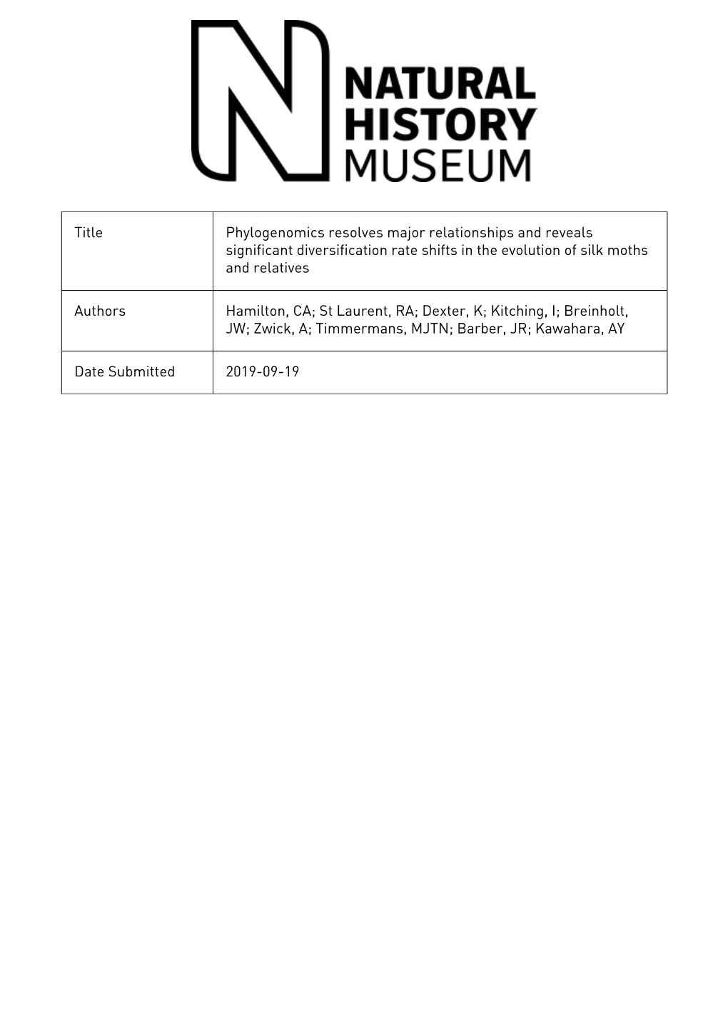 Supplemental Information All Specimens Used Within This Study Are Housed In: the Mcguire Center for Lepidoptera and Biodiversity