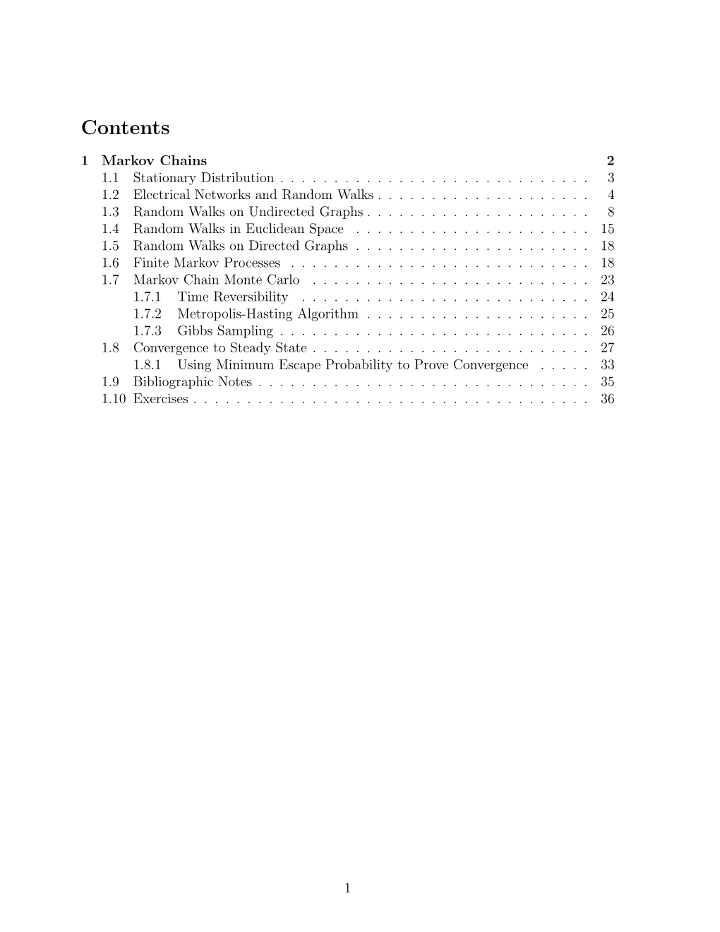 Markov Chains 2 1.1 Stationary Distribution