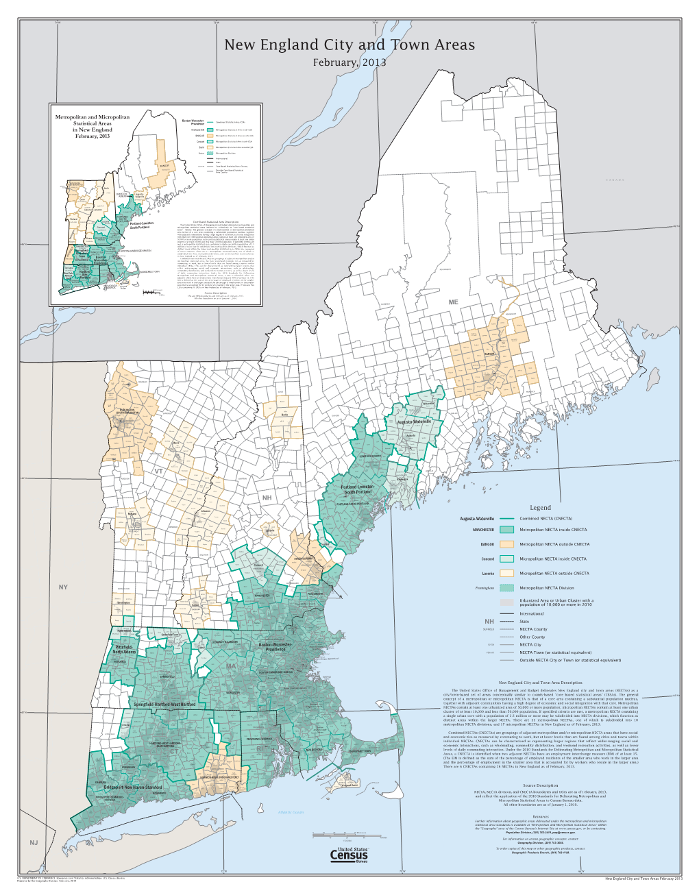 New England City and Town Areas, February 2013
