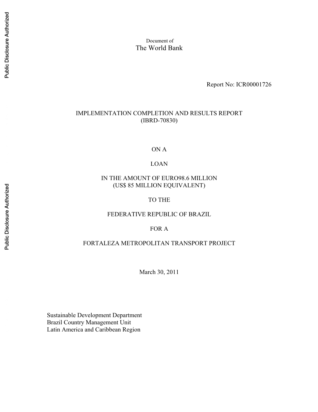 World Bank Document