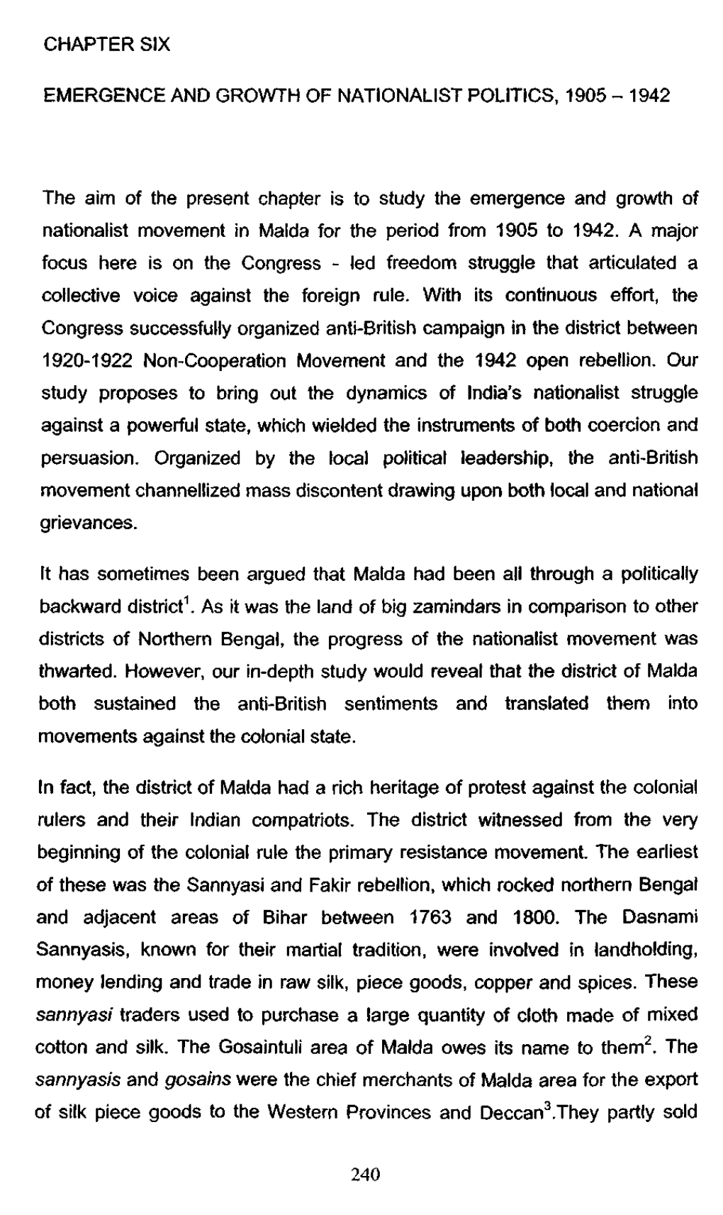 Chapter Six Emergence and Growth of Nationalist