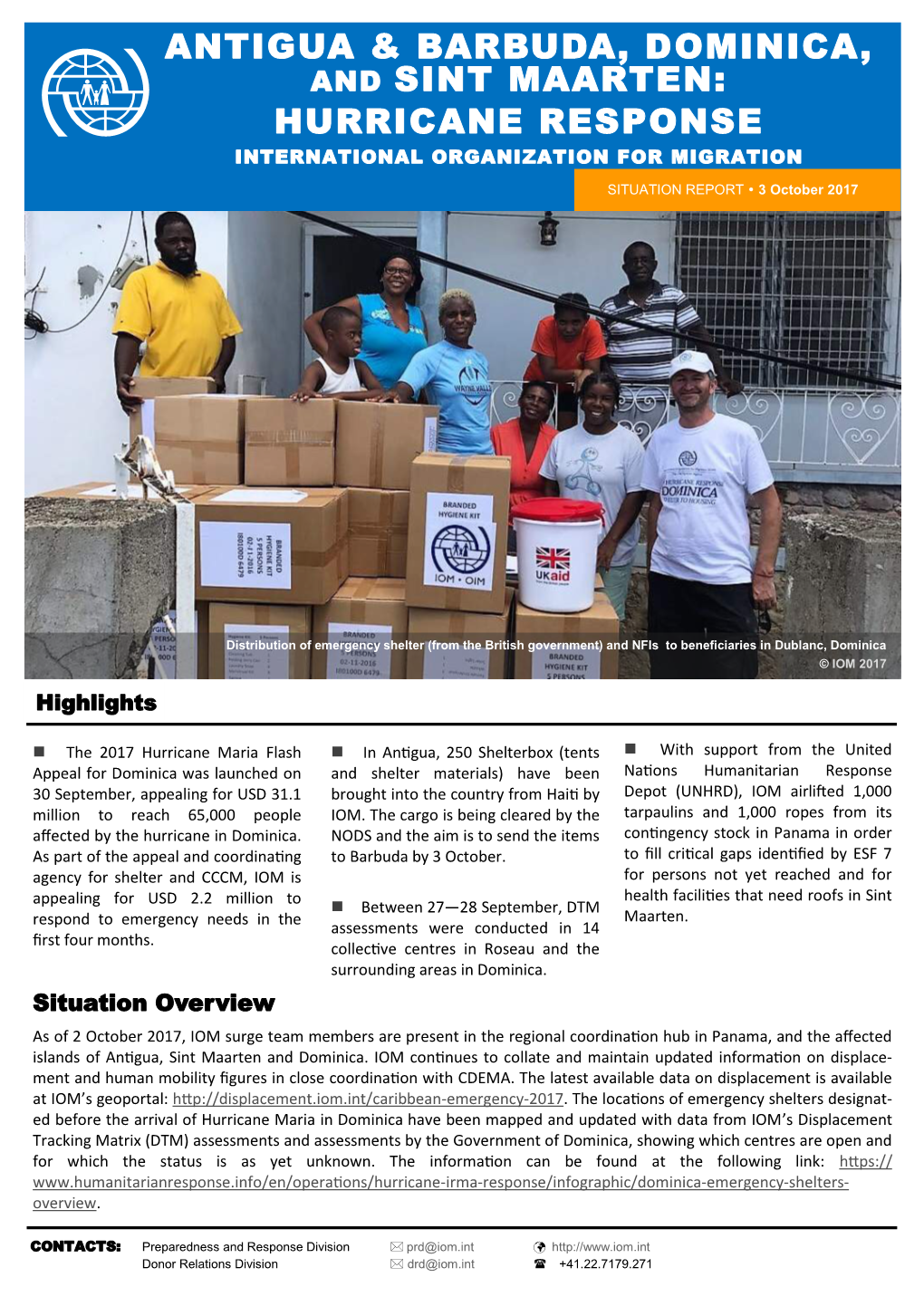 Antigua & Barbuda, Dominica, and Sint Maarten: Hurricane Response