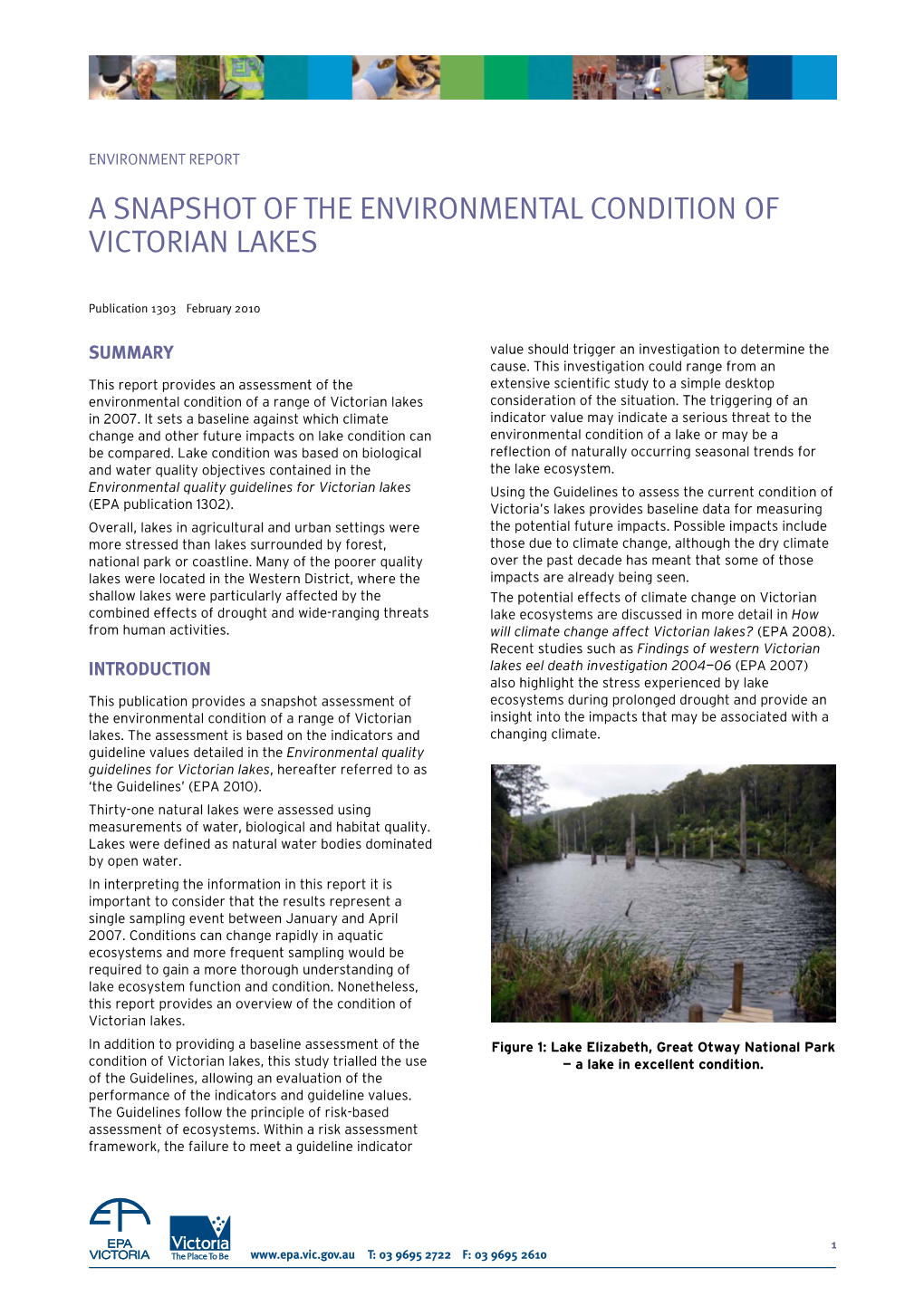 A Snapshot of the Environmental Condition of Victorian Lakes