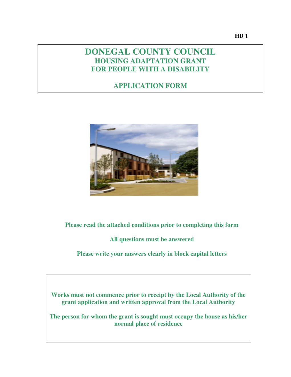 Donegal County Council Housing Adaptation Grant for People with a Disability