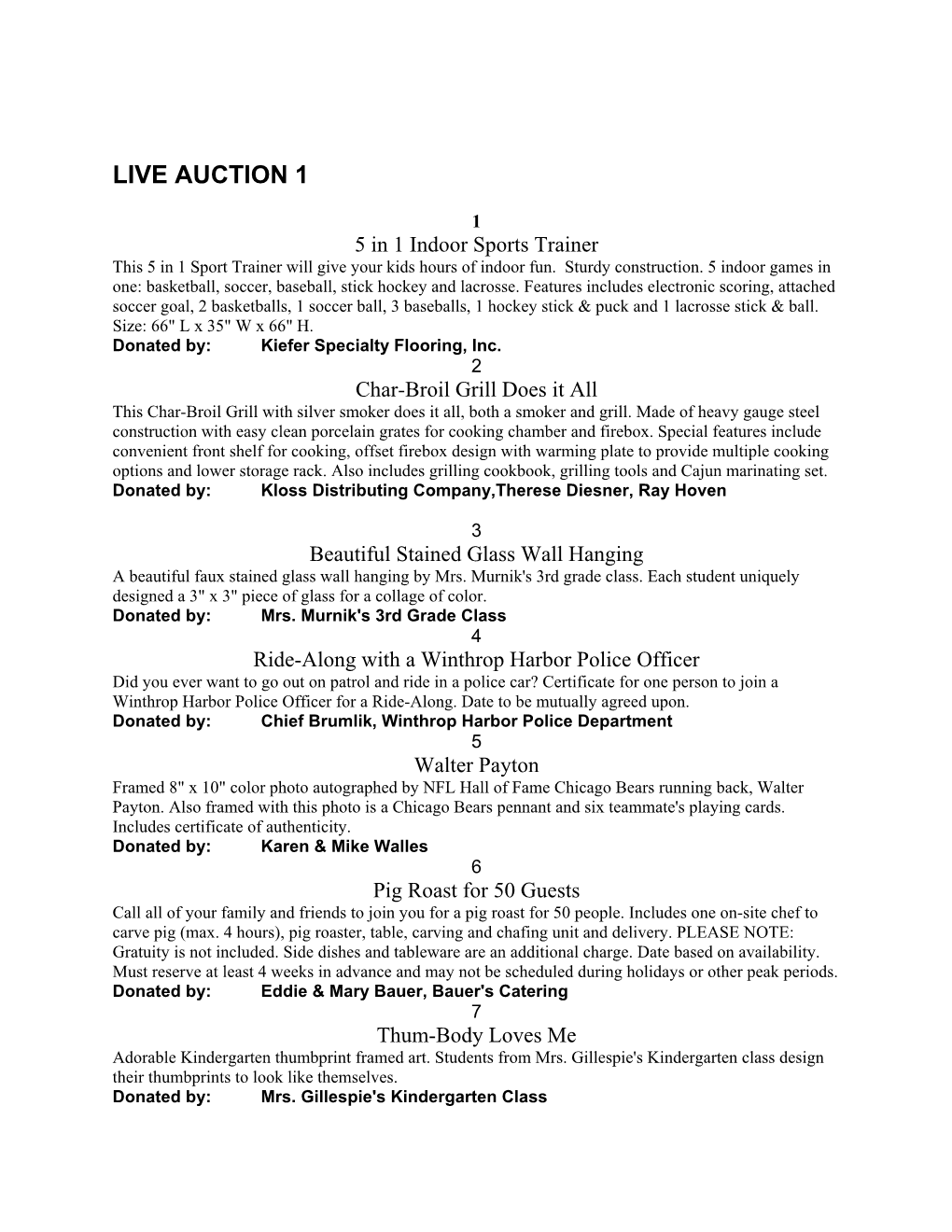 Live Auction 1