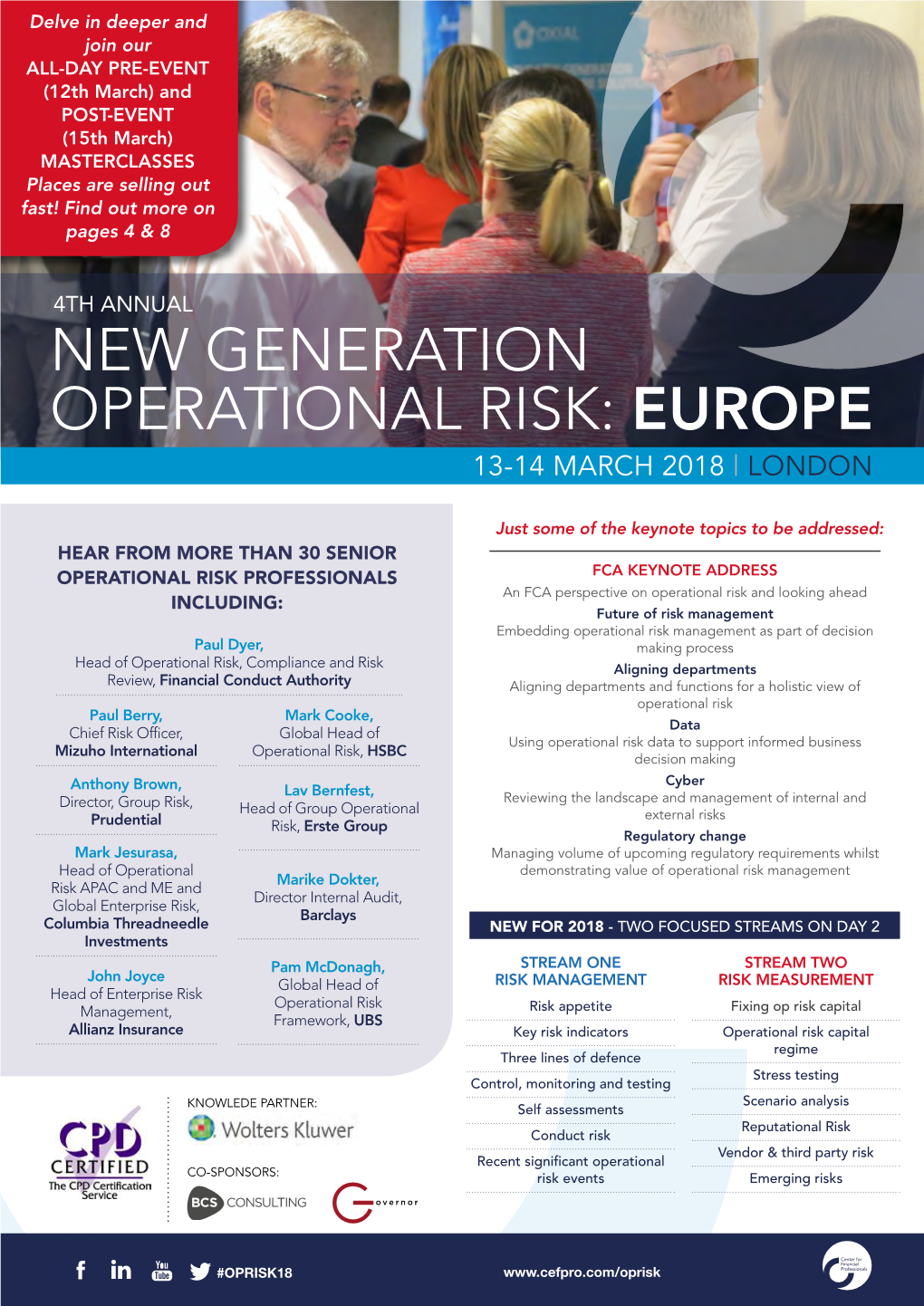 New Generation Operational Risk: Europe 13-14 March 2018 | London