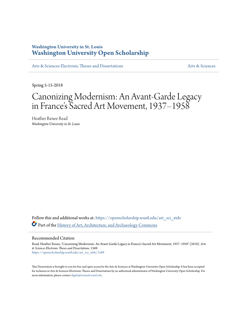 An Avant-Garde Legacy in France's Sacred Art Movement, 1937–1958