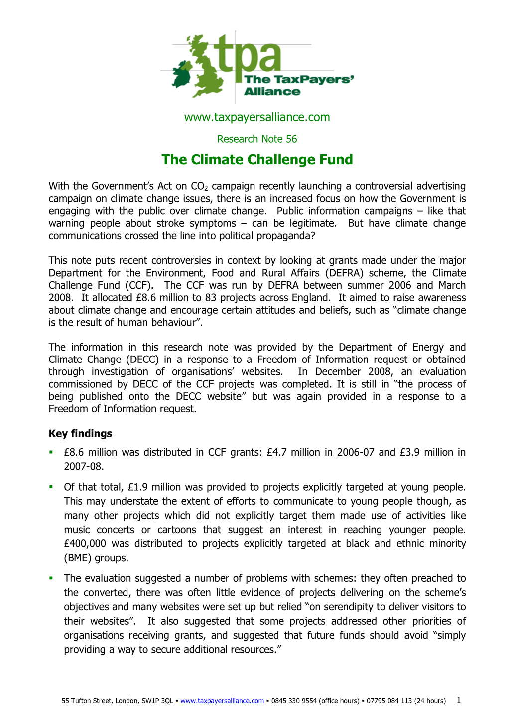 The Climate Challenge Fund