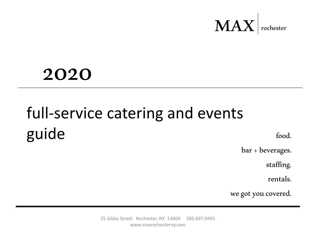 Full-Service Catering and Events Guide Food