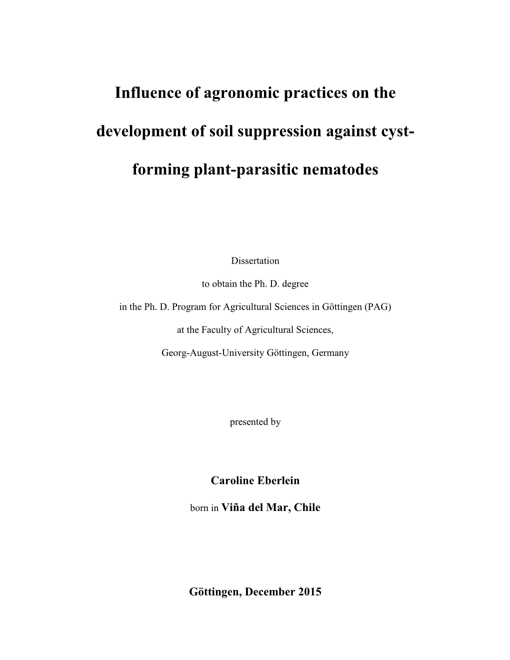 Forming Plant-Parasitic Nematodes