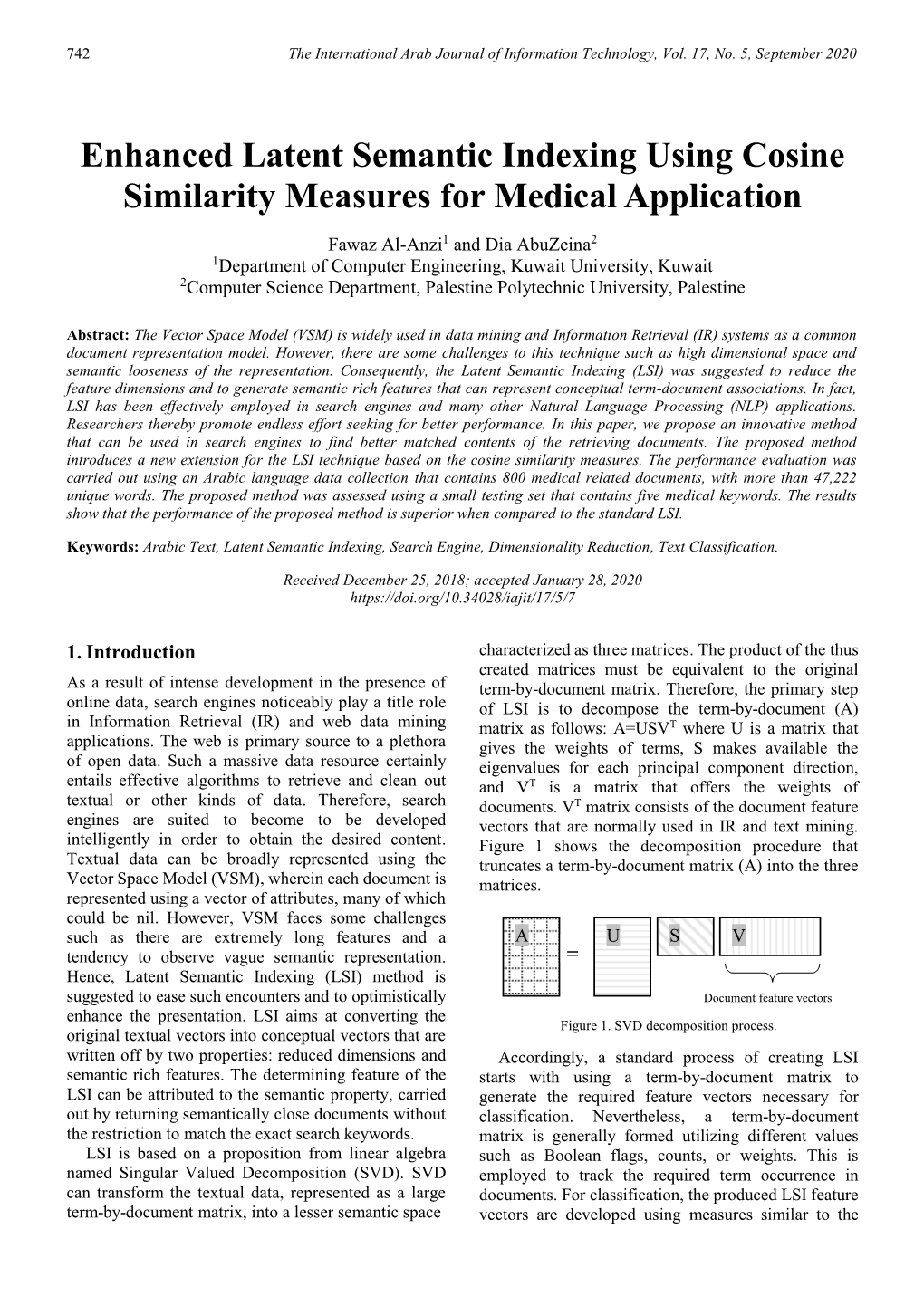 Enhanced Latent Semantic Indexing Using Cosine Similarity Measures for Medical Application