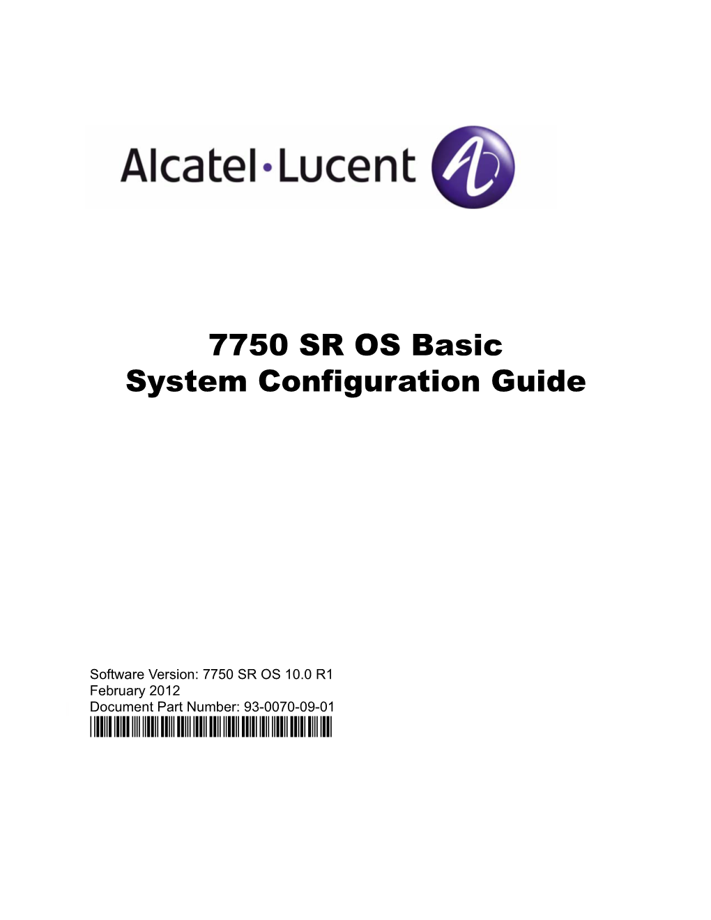 7750 SR OS Basic System Configuration Guide