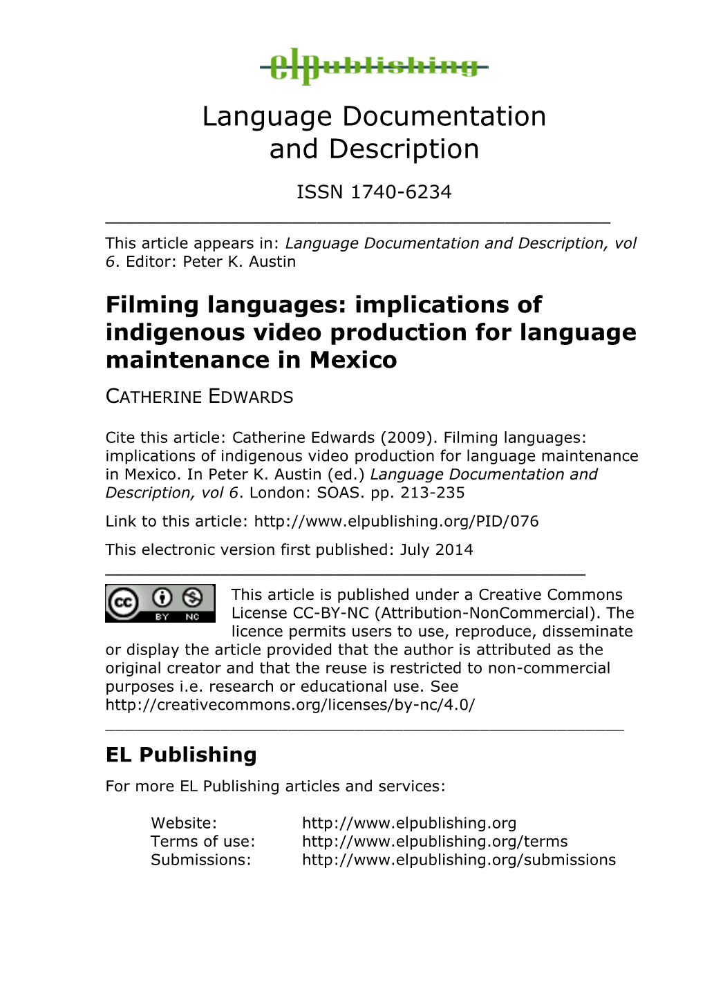 Filming Languages: Implications of Indigenous Video Production for Language Maintenance in Mexico