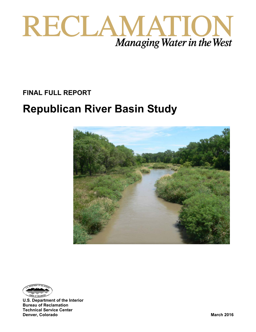 Republican River Basin Study Report