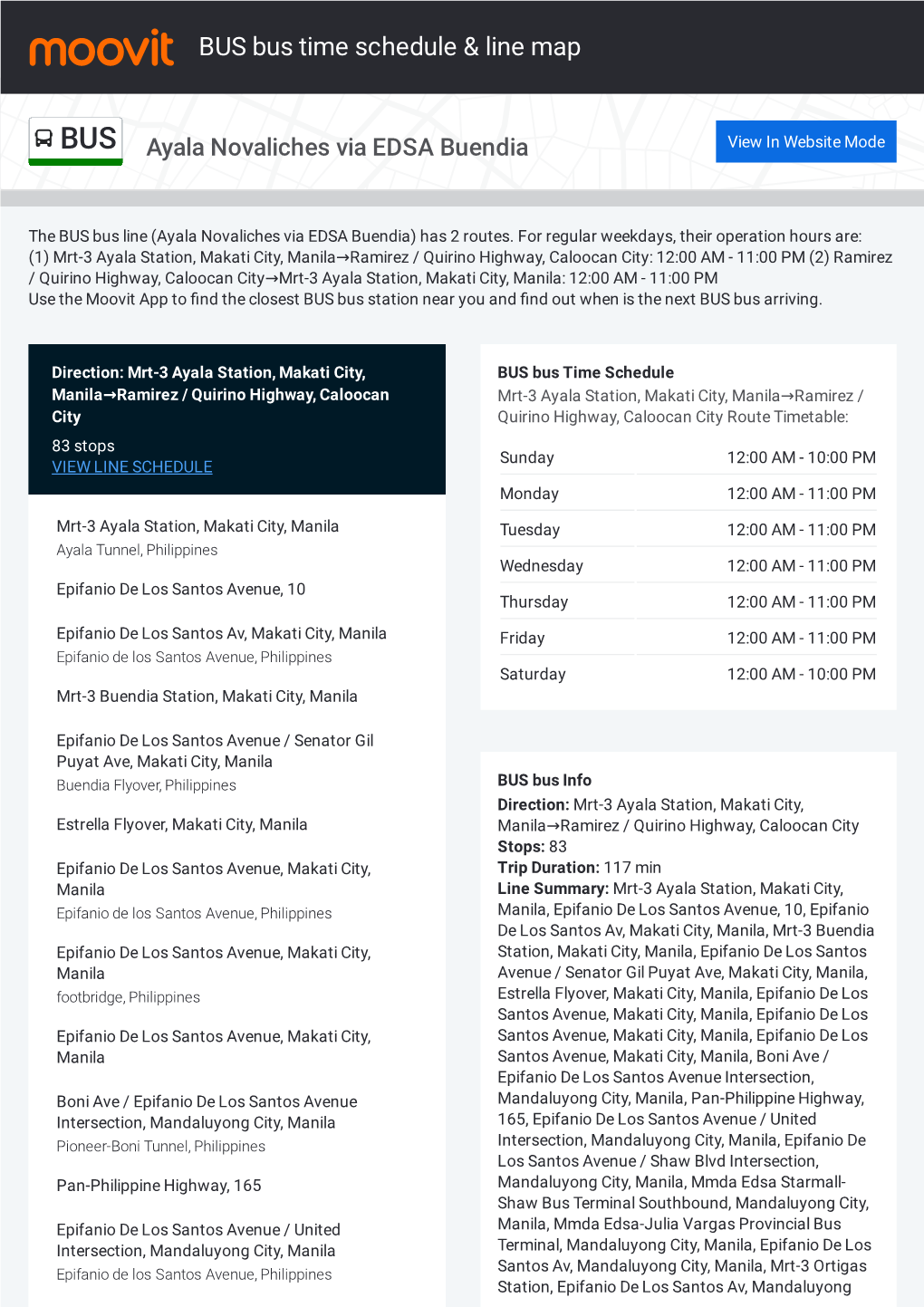 BUS Bus Time Schedule & Line Route