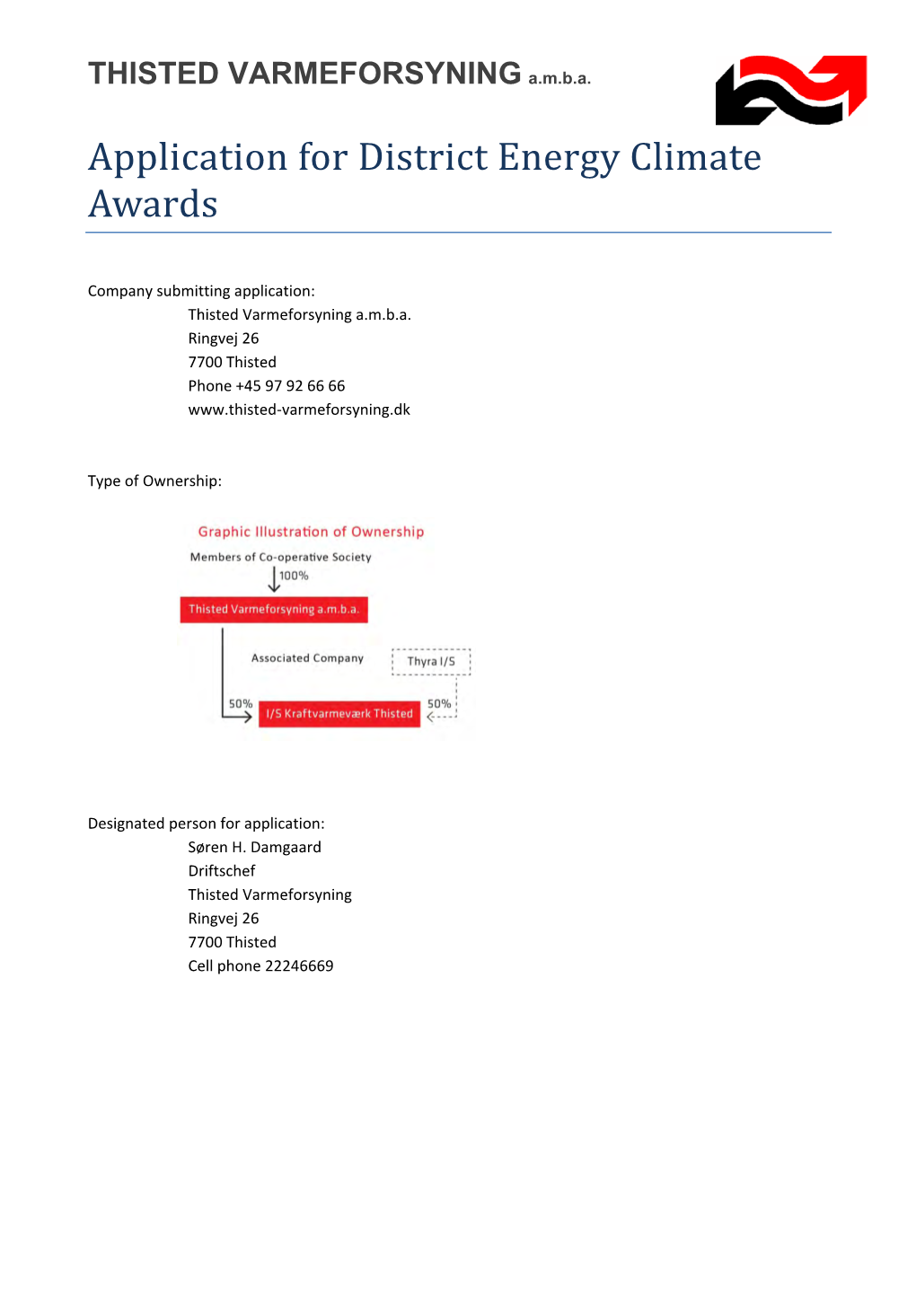 Application for District Energy Climate Awards