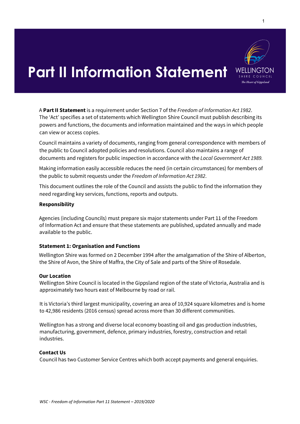 Part II Information Statement