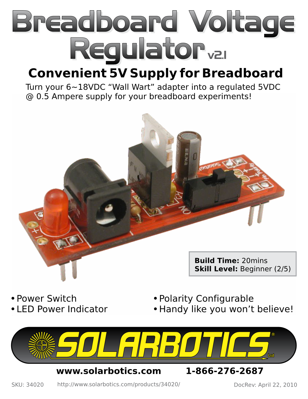 Breadboard Voltage Regulator Manual