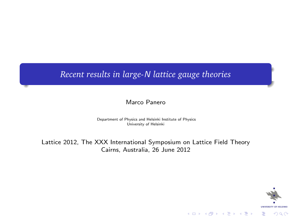 Recent Results in Large-N Lattice Gauge Theories
